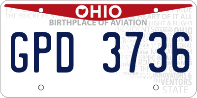 OH license plate GPD3736