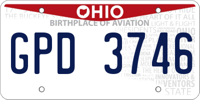OH license plate GPD3746