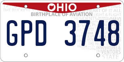 OH license plate GPD3748