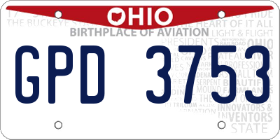 OH license plate GPD3753