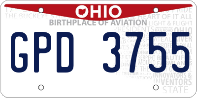 OH license plate GPD3755