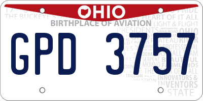 OH license plate GPD3757