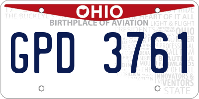 OH license plate GPD3761