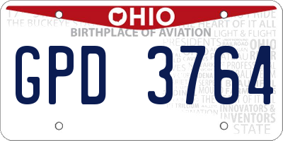 OH license plate GPD3764