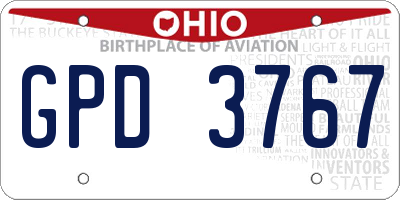 OH license plate GPD3767