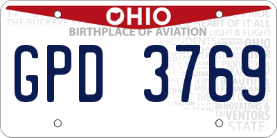 OH license plate GPD3769