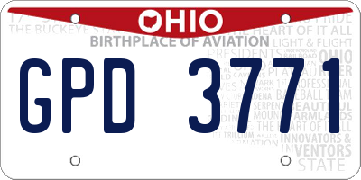 OH license plate GPD3771