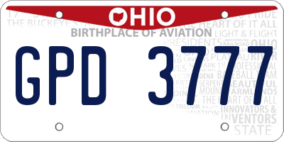 OH license plate GPD3777