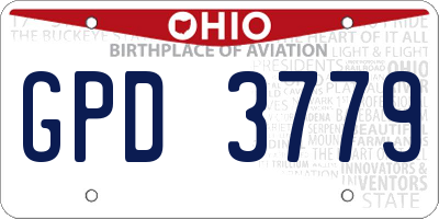 OH license plate GPD3779