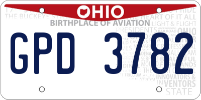 OH license plate GPD3782