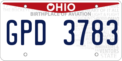OH license plate GPD3783