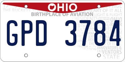 OH license plate GPD3784
