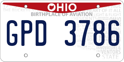 OH license plate GPD3786