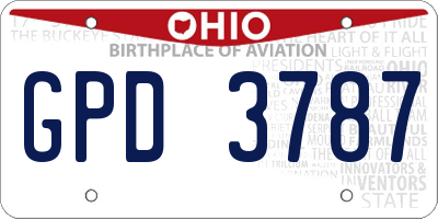 OH license plate GPD3787