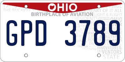 OH license plate GPD3789