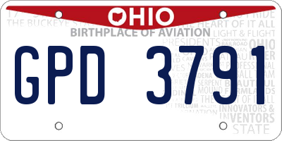 OH license plate GPD3791