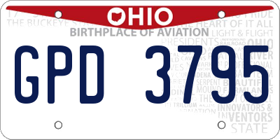 OH license plate GPD3795
