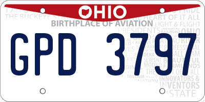 OH license plate GPD3797