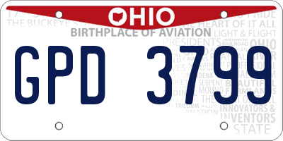 OH license plate GPD3799
