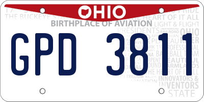OH license plate GPD3811