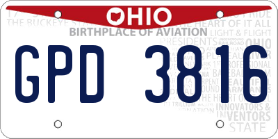 OH license plate GPD3816