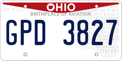 OH license plate GPD3827