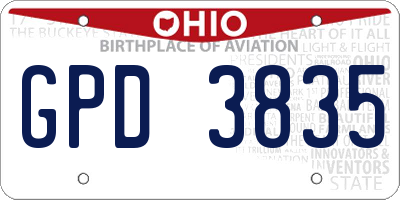 OH license plate GPD3835