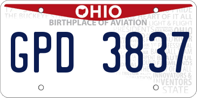 OH license plate GPD3837
