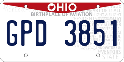 OH license plate GPD3851