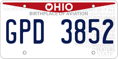 OH license plate GPD3852