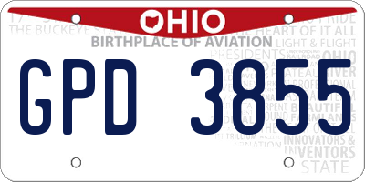 OH license plate GPD3855