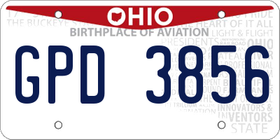OH license plate GPD3856