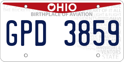 OH license plate GPD3859
