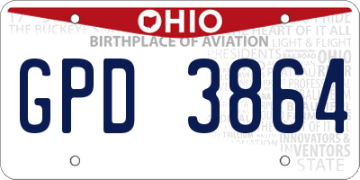 OH license plate GPD3864
