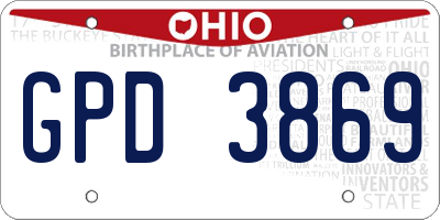 OH license plate GPD3869