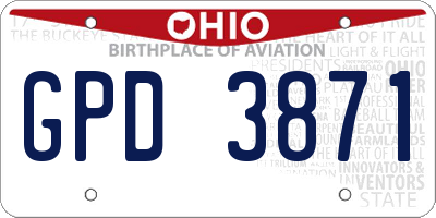 OH license plate GPD3871