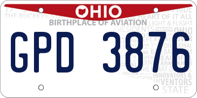 OH license plate GPD3876