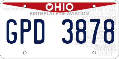 OH license plate GPD3878