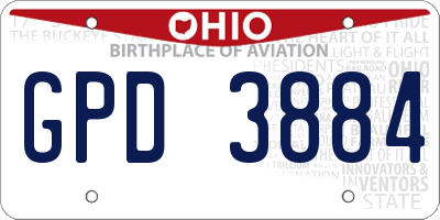 OH license plate GPD3884
