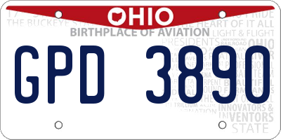 OH license plate GPD3890