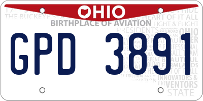 OH license plate GPD3891