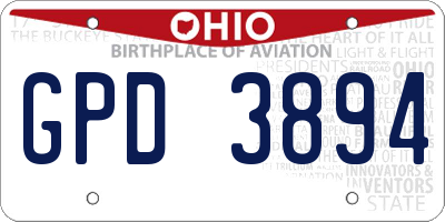 OH license plate GPD3894