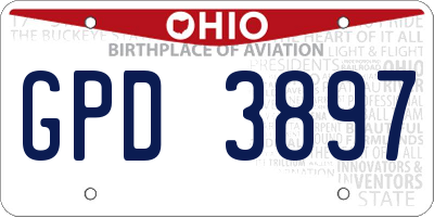 OH license plate GPD3897