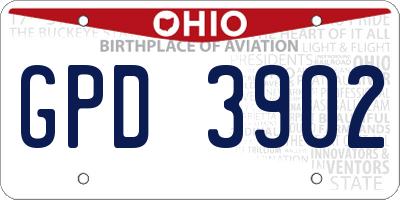 OH license plate GPD3902