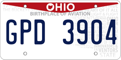 OH license plate GPD3904
