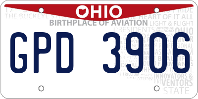 OH license plate GPD3906