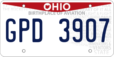 OH license plate GPD3907