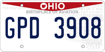 OH license plate GPD3908