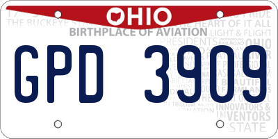 OH license plate GPD3909