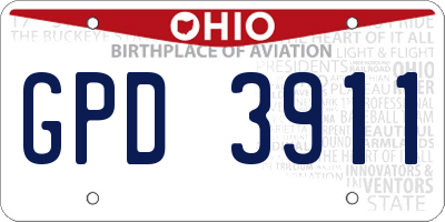 OH license plate GPD3911